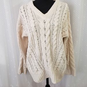 Womens chunky cable knit sweater